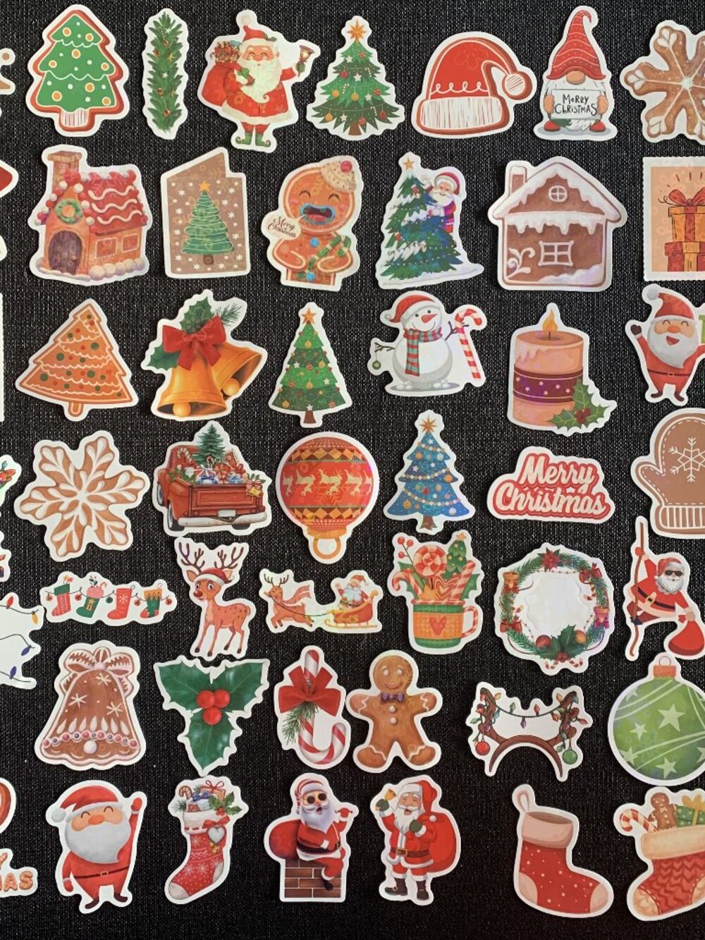 Christmas Holiday Holographic Vinyl Stickers Pack - 100 Pieces